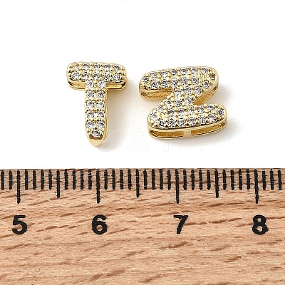 26Pcs 26 Styles Brass Micro Pave Clear Cubic Zirconia Initial Multi-strand Links KK-S520-01G-24-1