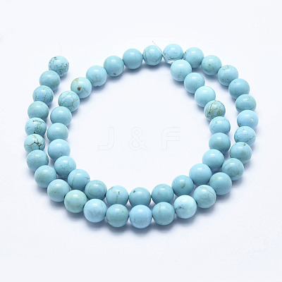 Natural Magnesite Beads Strands G-K244-02-6mm-01-1