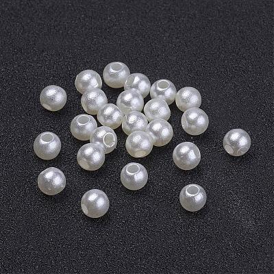 Creamy White Chunky Imitation Loose Acrylic Round Spacer Pearl Beads for Kids Jewelry X-PACR-4D-12-1