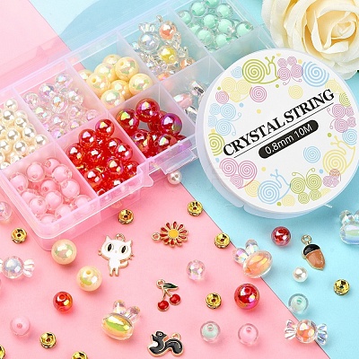 DIY Cute Stretch Bracelet Making Kit DIY-YW0005-77D-1