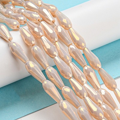 Electroplated Opaque Glass Beads Strands EGLA-L015-FR-B25-01-1