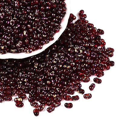 Picasso Spray Painted Glass Seed Beads SEED-T006-04-28-1