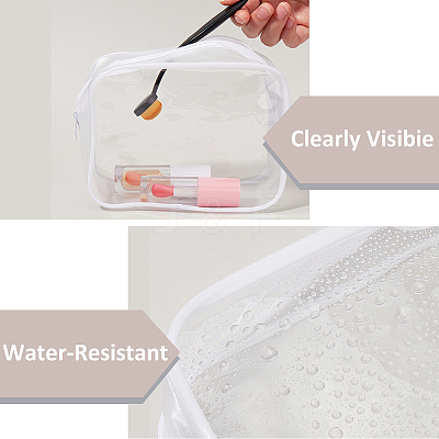 3Pcs Clear Plastic Cosmetic Zipper Bags ABAG-CP0001-10-1