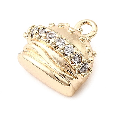 Brass Micro Pave Cubic Zirconia Charms LS-KK-P337-03A-G-1