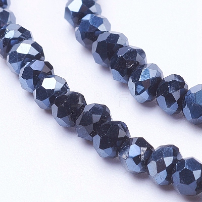 Electroplate Glass Beads Strands EGLA-F003-D01-1