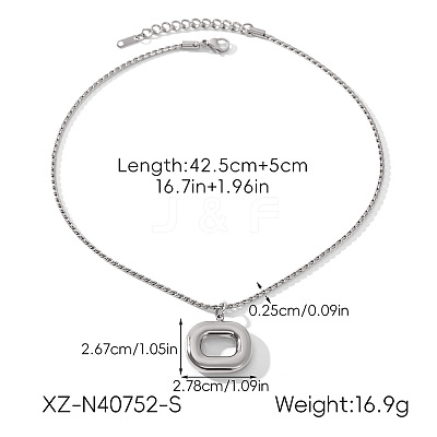 304 Stainless Steel Rectangle Pendant Necklaces WGB85DE-04-1