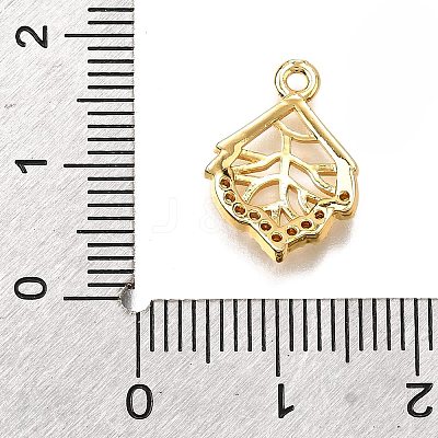 Brass Micro Pave Cubic Zirconia Pendants KK-D385-02G-04-1