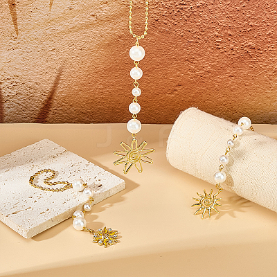 3Pcs 3 Styles Alloy Enamel Sun Charm Iron Ball Chains Haning Ornaments HJEW-OC00293-1