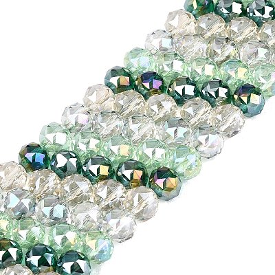 Electroplate Transparent Glass Beads Strands EGLA-Q135-8MM-C05-1