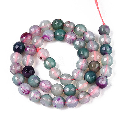Natural Agate(Dyed & Heated) Beads Strands G-T139-8mm-88C-1
