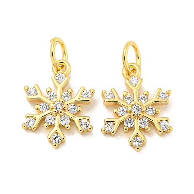 Rack Plating Brass Micro Pave Clear Cubic Zirconia Pendants X-KK-B093-04A-G-1