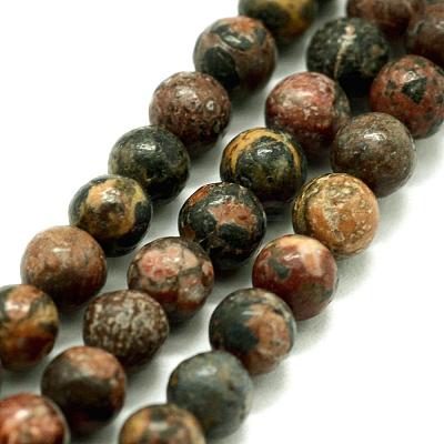 Natural Leopard Skin Jasper Beads Strands G-I199-23-6mm-1