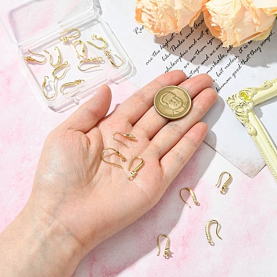 18Pcs 9 Styles Brass Micro Pave Clear Cubic Zirconia Earring Hooks ZIRC-CJ0001-29-1
