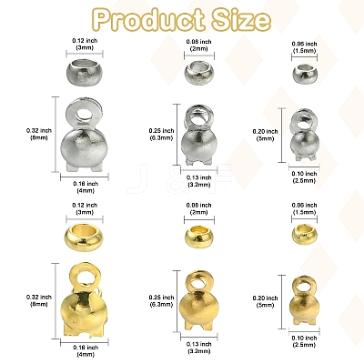 304 Stainless Steel Spacer Beads & Bead Tips Set STAS-CJ0002-55-1