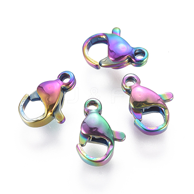 Ion Plating(IP) 304 Stainless Steel Lobster Claw Clasps X-STAS-E475-02D-1