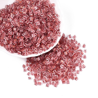 Transparent Inside Colours Glass Seed Beads SEED-T007-13G-1
