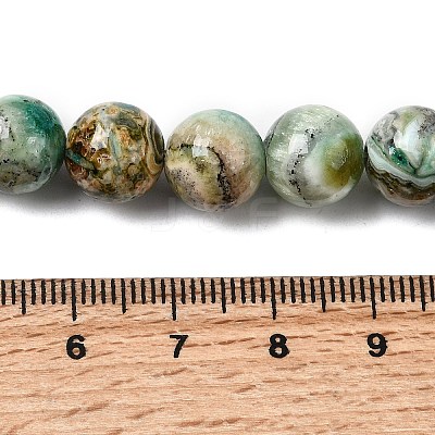 Natural Green Line Jasper  Beads Strands X-G-L639-A01-8mm-1
