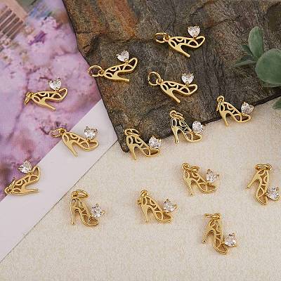 20Pcs Brass Micro Pave Cubic Zirconia Stilettos Charms ZIRC-SZ0001-91-1
