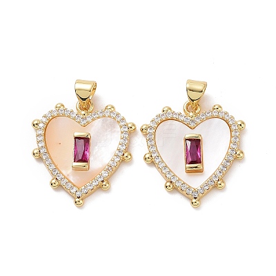 Brass Micro Pave Cubic Zirconia Pendants ZIRC-F134-22G-1