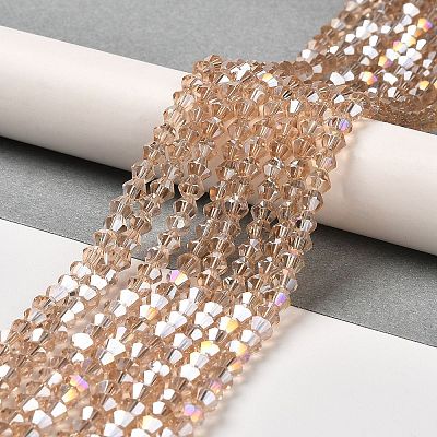 Transparent Electroplate Glass Beads Strands EGLA-A039-T2mm-B12-1