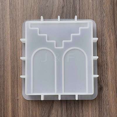 DIY Square with Rampart Pattern Candle Silicone Molds DIY-G113-09A-1