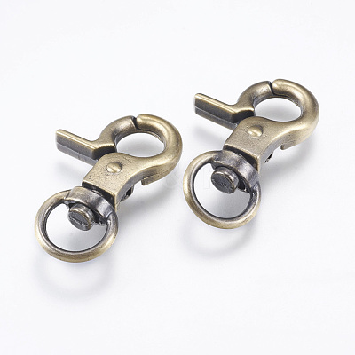 Tibetan Style Alloy Swivel Lobster Claw Clasps PALLOY-L206-01AB-1