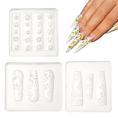 3Pcs 3 Styles Nail Art Silicone Molds MRMJ-FH0001-48-1