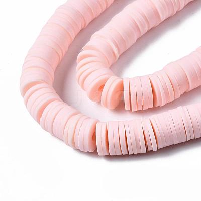 Flat Round Handmade Polymer Clay Beads CLAY-R067-10mm-27-1