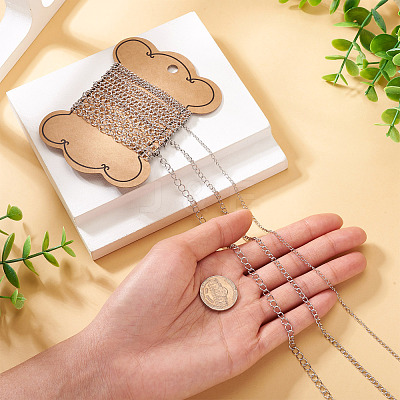 3M 3 Styles 304 Stainless Steel Curb Chains CHS-TA0001-54-1