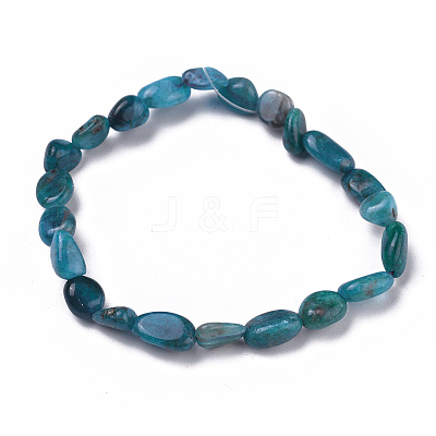 Natural Apatite Bead Stretch Bracelets BJEW-K213-40-1