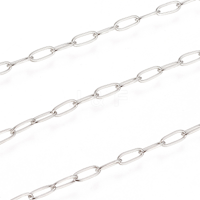 Tarnish Resistant 304 Stainless Steel Paperclip Chains CHS-F010-01H-P-1