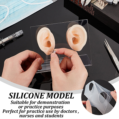 2Pcs 2 Styles Silicone Ear Flexible Model Body Part Displays ODIS-OC0001-67-1