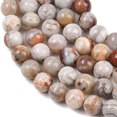Natural Mexican Agate Beads Strands G-G345-B01-6mm-1