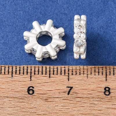 Brass Micro Pave Cubic Zirconia European Beads KK-C157-09B-S-1
