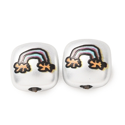 Plating Acrylic European Beads AC-CBA655C-11-1