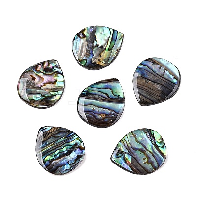 Natural Paua Shell Teardrop Cabochons SSHEL-T017-10-1