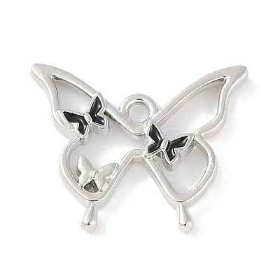 Rack Plating Alloy Enamel Pendants PALLOY-F018-15P-01-1