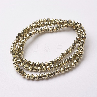 Electroplate Glass Beads Strands EGLA-F124-FP-01-1