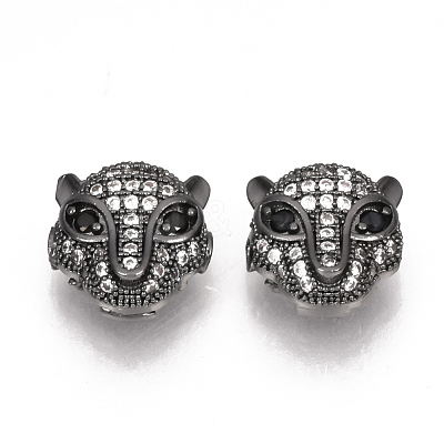 Brass Micro Pave Cubic Zirconia Beads ZIRC-S053-YS014B-1