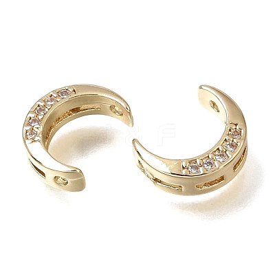 Brass Micro Pave Clear Cubic Zirconia Beads CU-CBAC809-01G-1