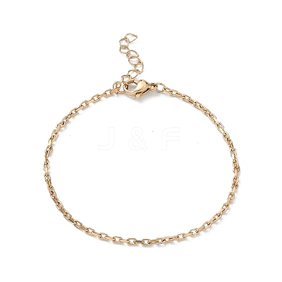 Ion Plating(IP) 304 Stainless Steel Cable Chain Bracelet for Men Women STAS-B039-04G-1