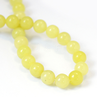 Natural Lemon Jade Round Bead Strands X-G-E334-6mm-07-1
