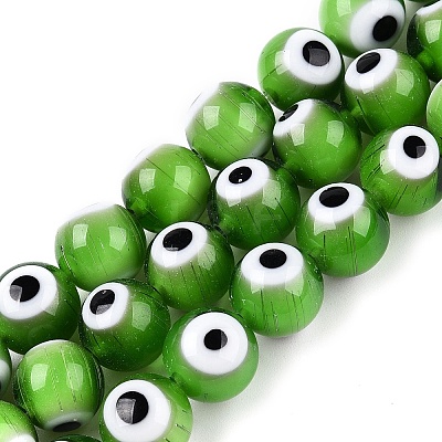 Handmade Evil Eye Lampwork Beads Strands LAMP-N024-32A-1