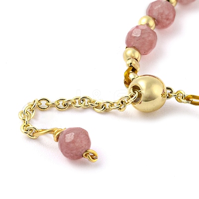 Natural Tourmaline & Pearl & Shell Flower Beaded Slider Finger Rings RJEW-H220-01G-1