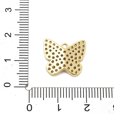Brass Micro Pave Cubic Zirconia Charms KK-L228-32G-1