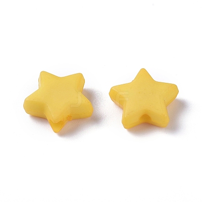 Opaque Acrylic Beads X-SACR-WH0002-07G-1