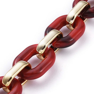 Handmade Acrylic Cable Chains AJEW-JB00658-04-1