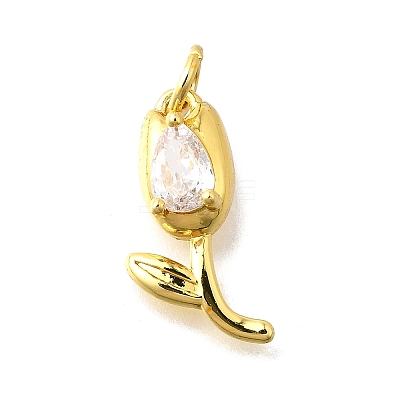 Brass Micro Pave Cubic Zirconia Pendants KK-Z102-01G-02-1