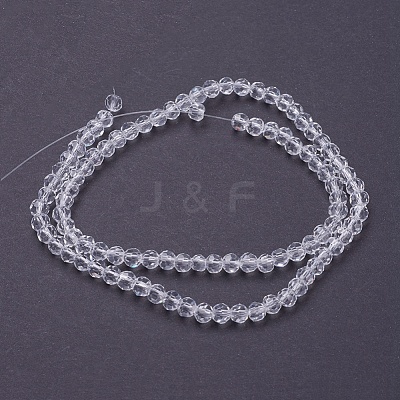 Faceted(32 Facets) Round Glass Beads Strands X-EGLA-J042-4mm-12-1