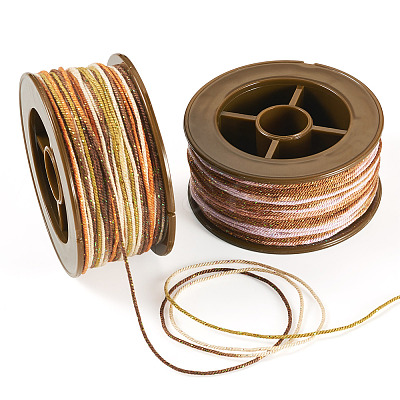 2 Rolls 2 Colors Segment Dyed Round Polyester Twisted Cords OCOR-TA0003-59C-1